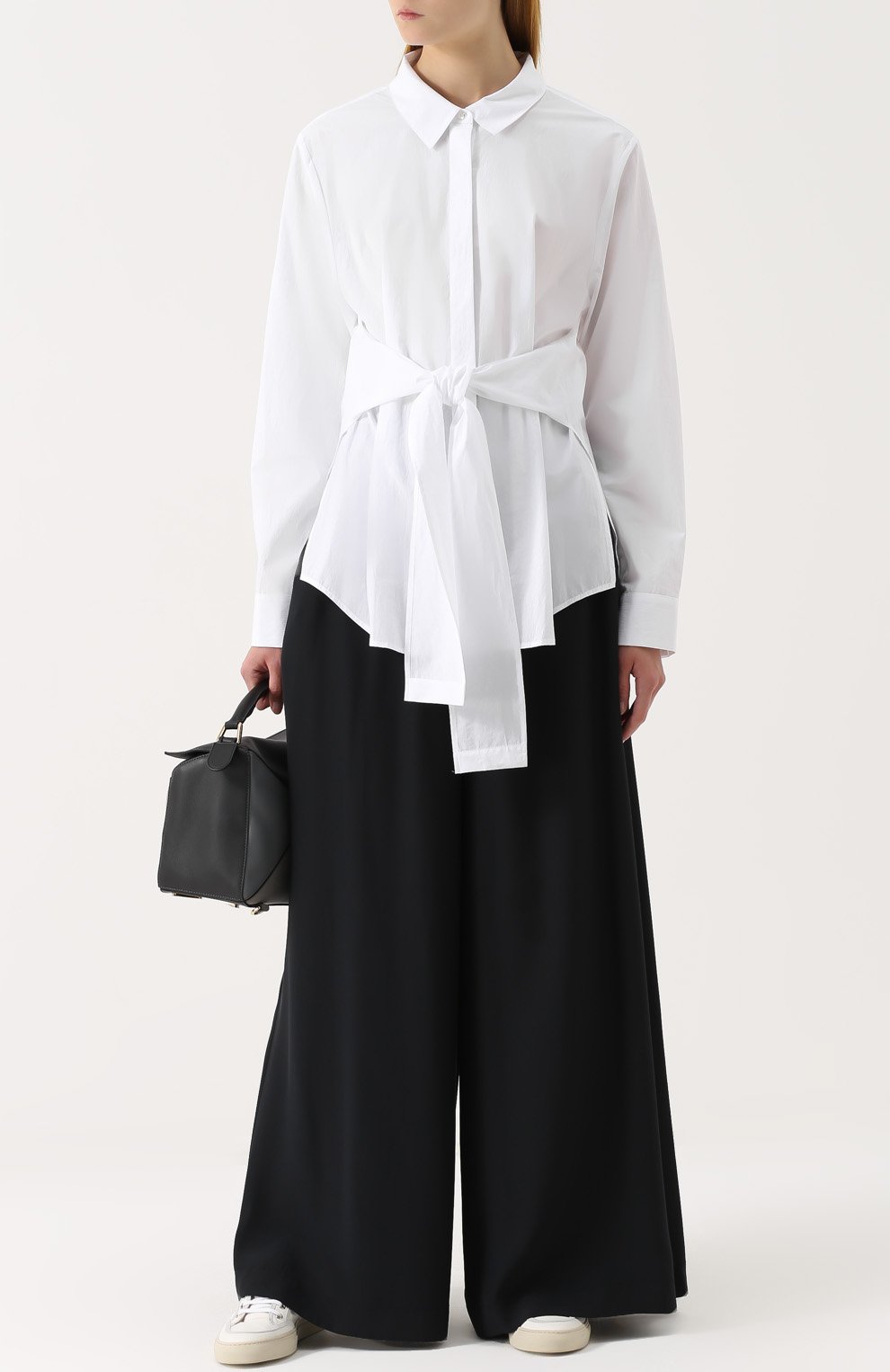 Приталенная хлопковая блуза с поясом ALEXANDERWANG.T, арт. 4W271007P7, фото 2