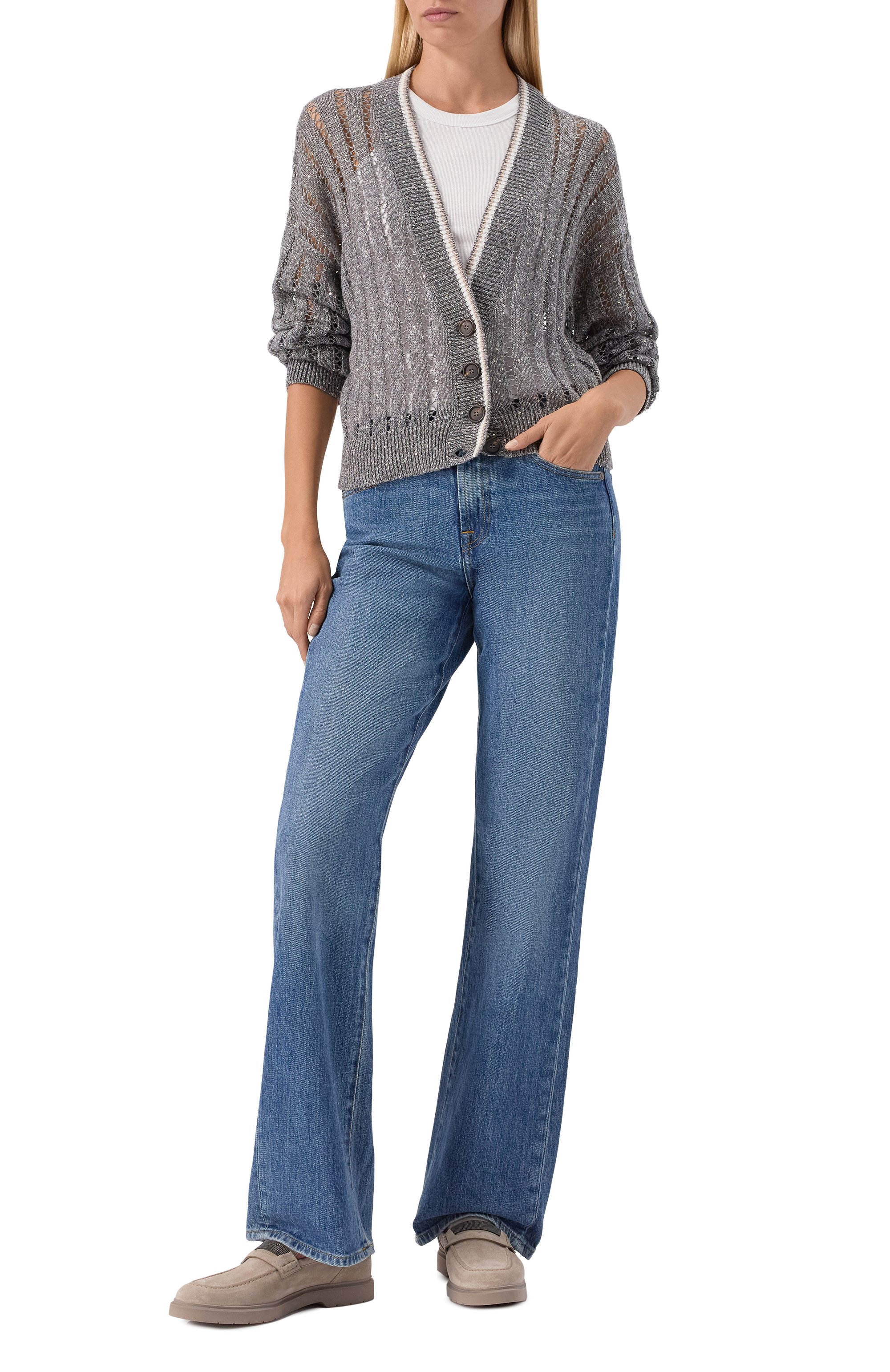 Льняной кардиган BRUNELLO CUCINELLI, арт. MC0559416, фото 2