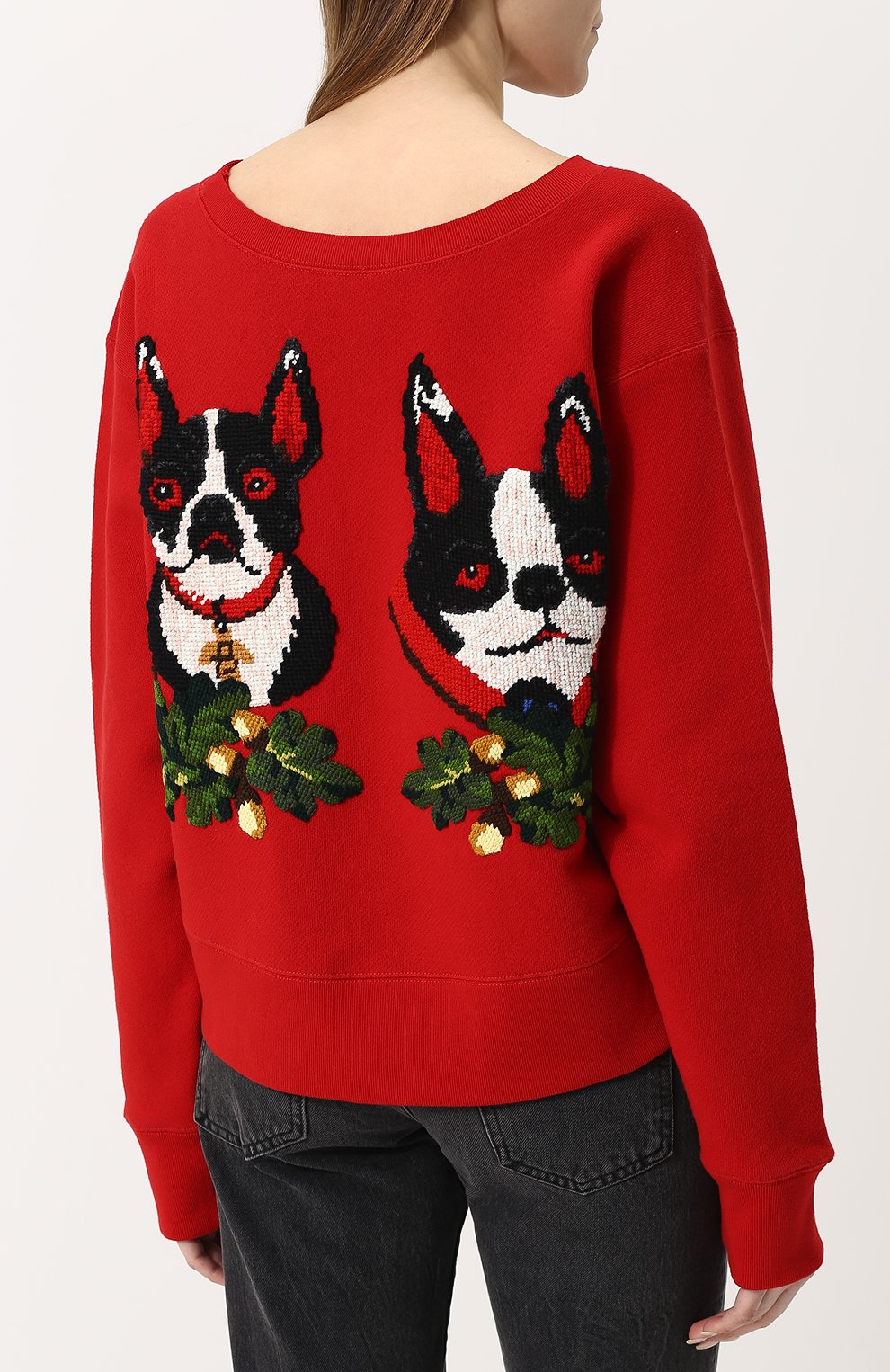 Хлопковый свитшот с декорированной спинкой и логотипом бренда GUCCI, арт. 502118/X9P66, фото 4