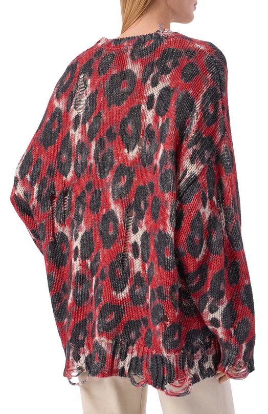 Хлопковый свитер R13 R13WY197-Y260A_001 Красный  R13WY197-Y260A_001 Фото 4