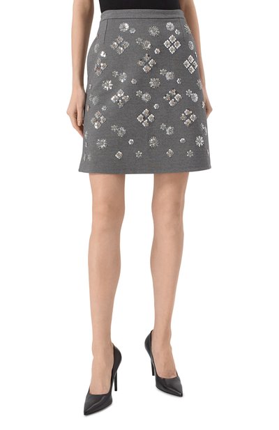 Юбка из вискозы с отделкой пайетками WEEKEND MAX MARA, арт. M0NZA, фото 3