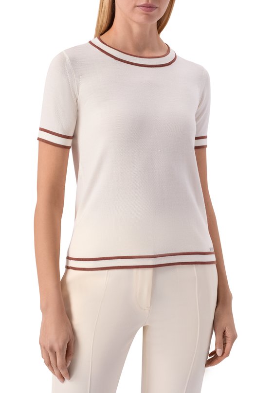 Шерстяной пуловер Kiton D61703 Белый  D61703 Фото 3