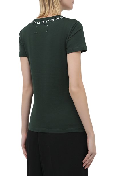 Хлопковая футболка MAISON MARGIELA зеленого цвета по цене 25100 руб., арт. S51GC0434/S22816, фото 4 Хлопковая футболка MAISON MARGIELA, арт. S51GC0434/S22816, фото 4