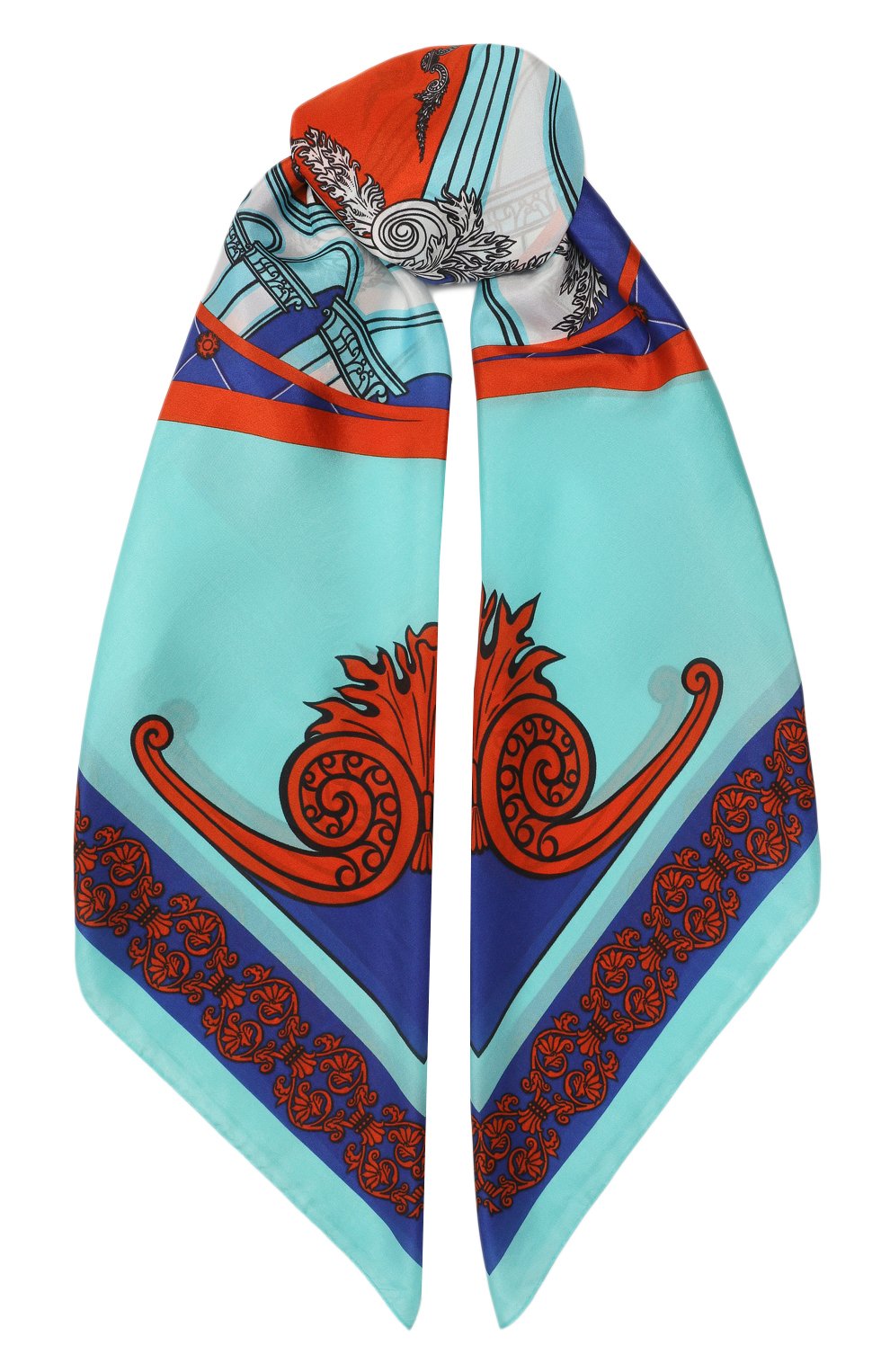 Шелковая шаль неополитен GOURJI голубого цвета по цене 18980 руб., арт. 91145237/44108, фото 1 Шелковая шаль неополитен GOURJI, арт. 91145237/44108, фото 1
