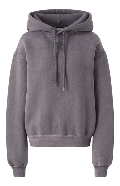 Хлопковое худи ALEXANDERWANG.T серого цвета по цене 54800 руб., арт. 4CC3242108, фото 1 Хлопковое худи ALEXANDERWANG.T, арт. 4CC3242108, фото 1