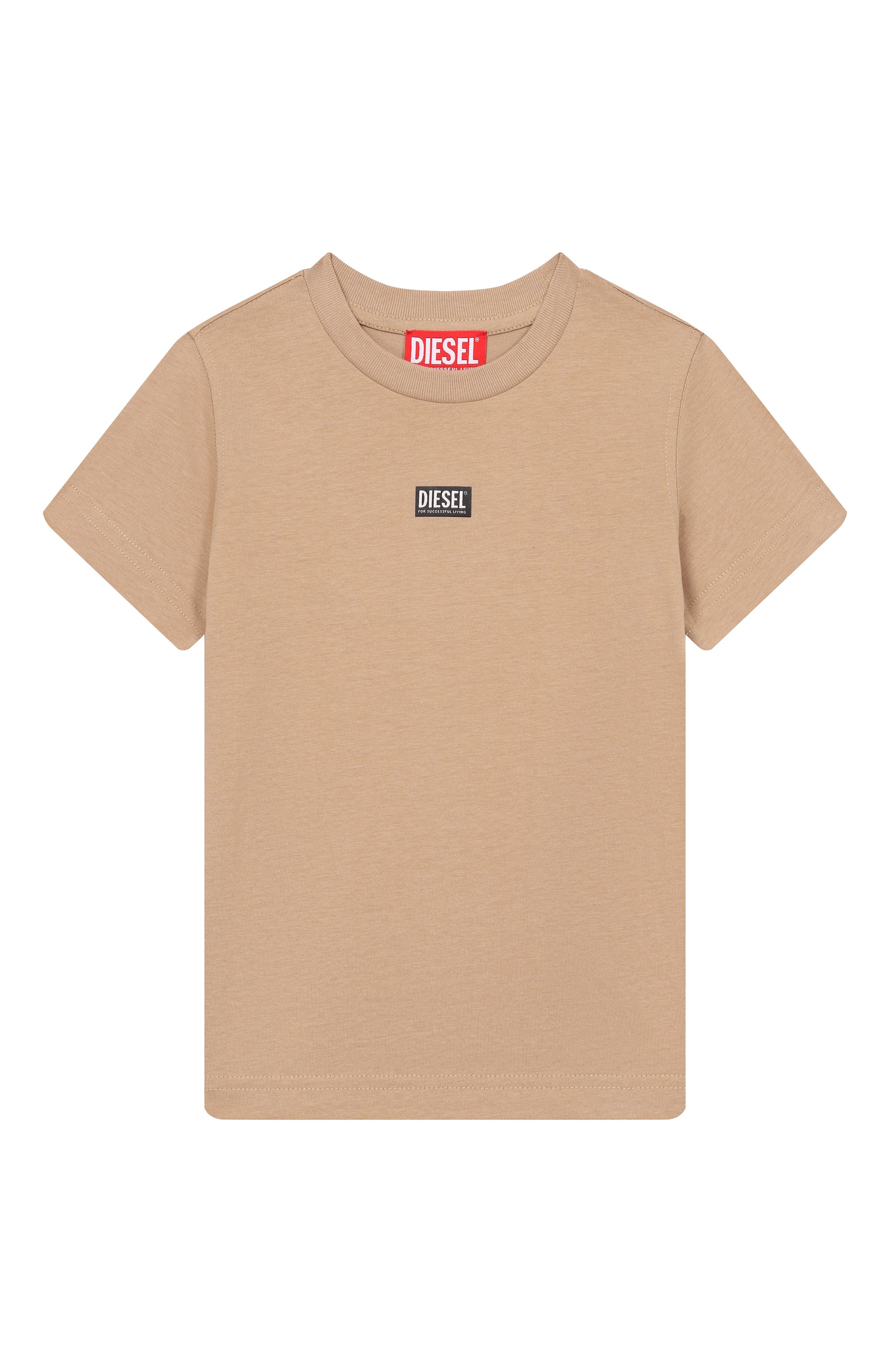 Хлопковая футболка DIESEL бежевого цвета по цене 4235 руб., арт. J02770/0CATM, фото 1 Хлопковая футболка DIESEL, арт. J02770/0CATM, фото 1