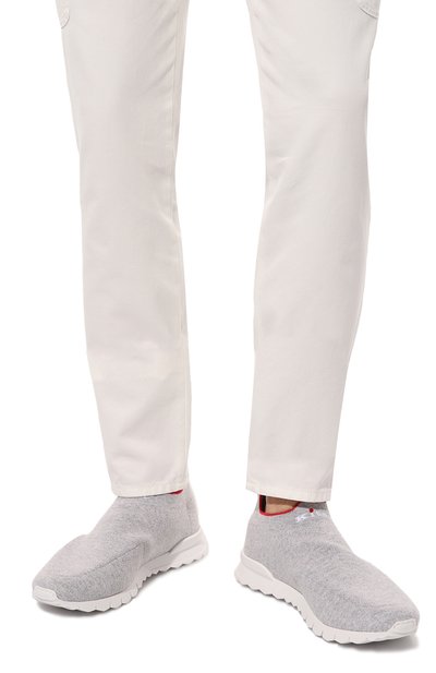 Текстильные кроссовки KITON серого цвета по цене 93300 руб., арт. USSA089N01046, фото 3 Текстильные кроссовки KITON, арт. USSA089N01046, фото 3