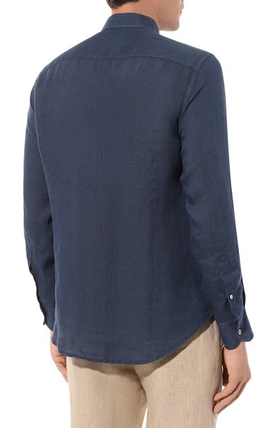 Льняная рубашка MC2 SAINT BARTH темно-синего цвета по цене 17950 руб., арт. STBM/PAMPL0NA/00194D, фото 4 Льняная рубашка MC2 SAINT BARTH, арт. STBM/PAMPL0NA/00194D, фото 4
