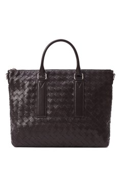 Мужская портфель intrecciato soft BOTTEGA VENETA темно-коричневого цвета, арт. 815784/V2HL1 | Фото 1 (Размер: large; Ма�териал сплава: Проставлено; Драгоценные камни: Проставлено; Ремень/цепочка: На ремешке; Материал: Натуральная кожа; Сумки-технические: Портфели)