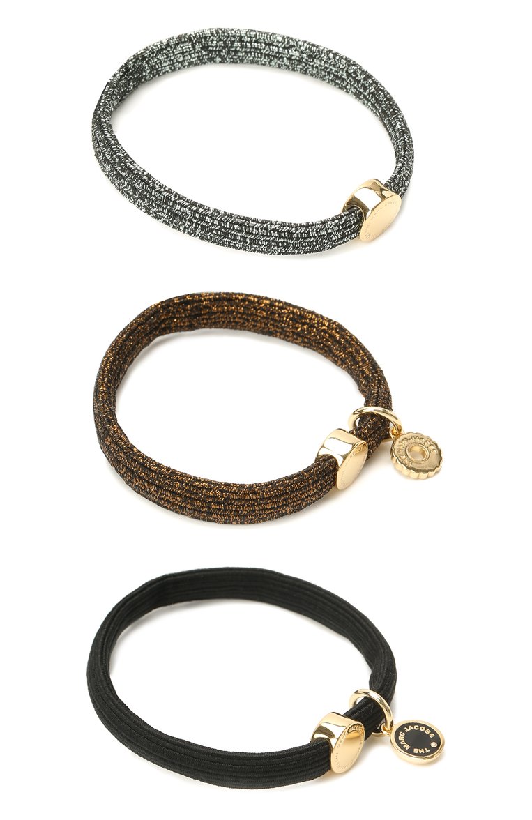 Женская комплект из трех резинок для волос MARC JACOBS (THE) черного цвета, арт. M0017181 | Фото 2 (Нос: Не проставлено; Региональные ограничения белый список (Axapta Mercury): Не проставлено; Материал: Металл)