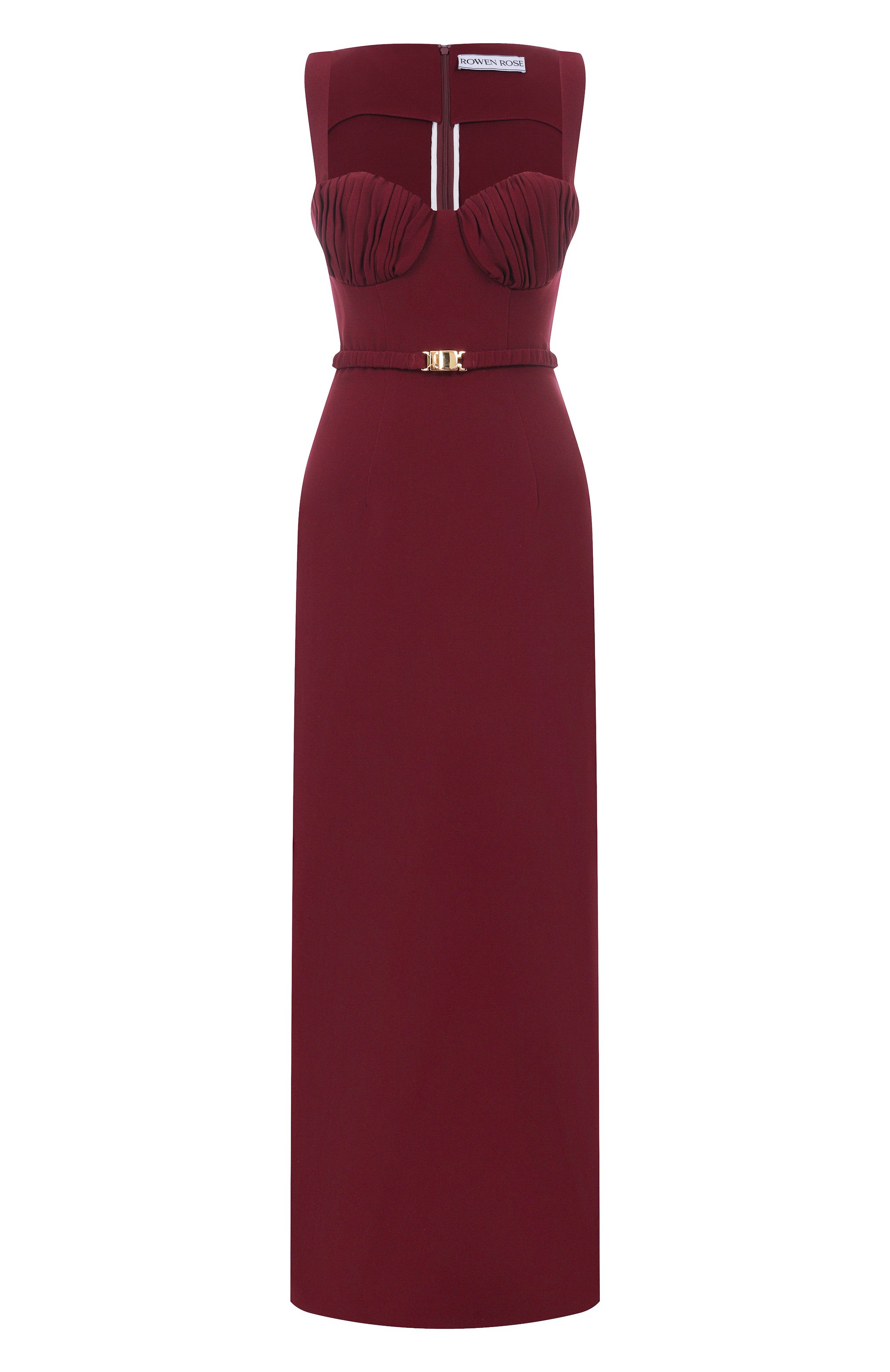 Платье ROWEN ROSE бордового цвета по цене 126500 руб., арт. DRS_RR389_V2/SABLE, фото 1 Платье ROWEN ROSE, арт. DRS_RR389_V2/SABLE, фото 1