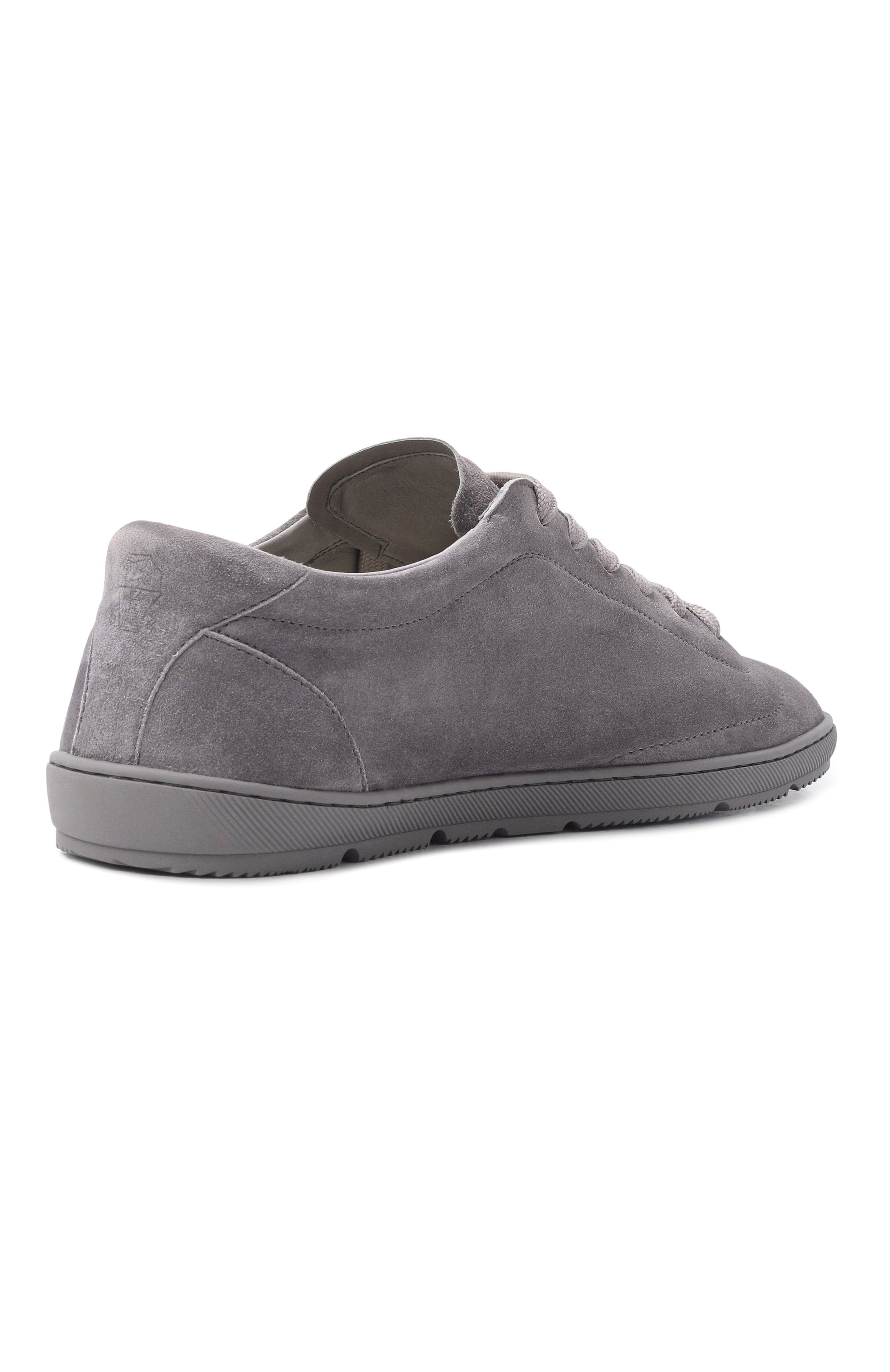 Замшевые кеды BRUNELLO CUCINELLI серого цвета по цене 123500 руб., арт. MZUCAHN345, фото 4 Замшевые кеды BRUNELLO CUCINELLI, арт. MZUCAHN345, фото 4