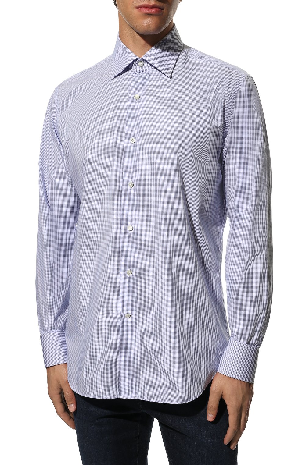 Хлопковая сорочка ALESSANDRO GHERARDI синего цвета по цене 18650 руб., арт. BP1-1G-7T/1069, фото 3 Хлопковая сорочка ALESSANDRO GHERARDI, арт. BP1-1G-7T/1069, фото 3