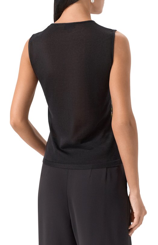 Топ из кашемира и шелка Giambattista Valli 25FWPVCM0M14/02CAS Чёрный  25FWPVCM0M14/02CAS Фото 4