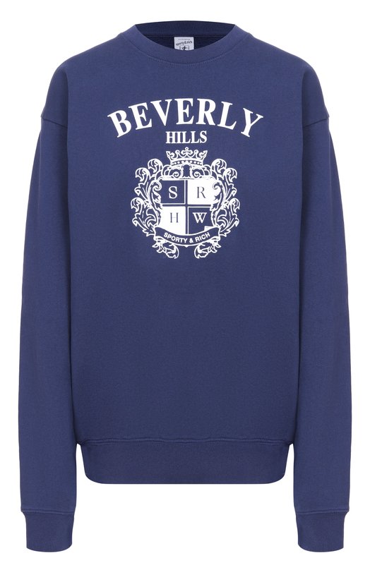 Хлопковый свитшот Sporty and Rich ST07164256BL106 Синий ST07164256BL106