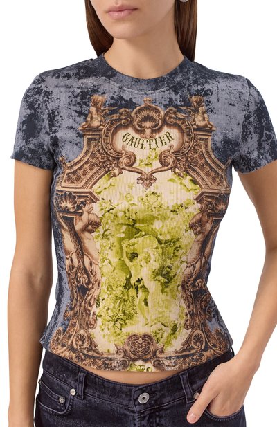 Хлопковая футболка JEAN PAUL GAULTIER разноцветного цвета по цене 37800 руб., арт. 25/04-W-T0301/J013P, фото 5 Хлопковая футболка JEAN PAUL GAULTIER, арт. 25/04-W-T0301/J013P, фото 5