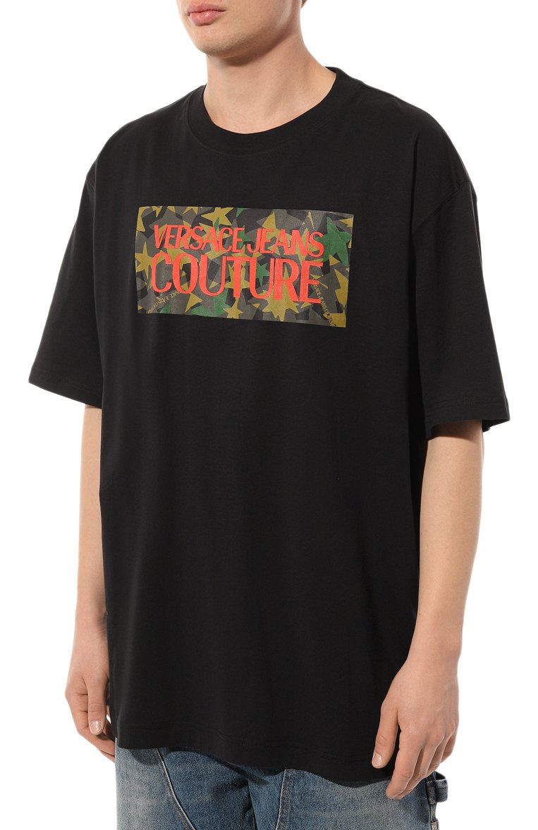 Хлопковая футболка VERSACE JEANS COUTURE, арт. 75GAHE02/CJ00E, фото 1