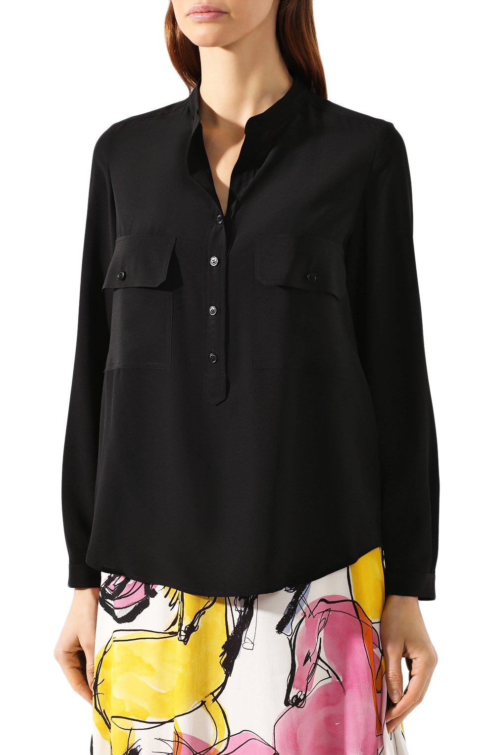 Шелковая блузка STELLA MCCARTNEY черного цвета по цене 69950 руб., арт. 531899/SY206, фото 3 Шелковая блузка STELLA MCCARTNEY, арт. 531899/SY206, фото 3