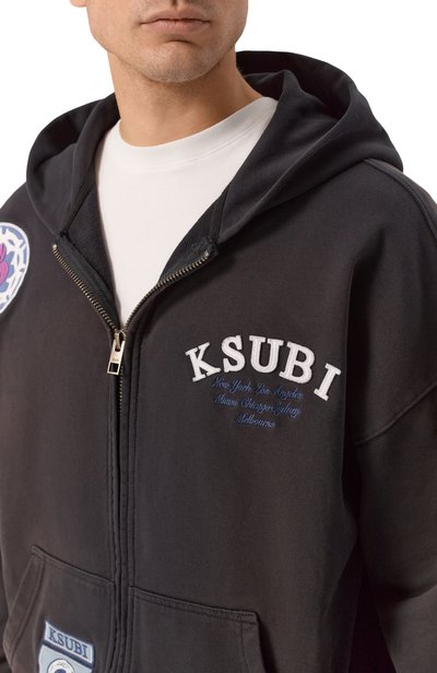 Хлопковая толстовка KSUBI черного цвета по цене 39100 руб., арт. MPF26FL003, фото 5 Хлопковая толстовка KSUBI, арт. MPF26FL003, фото 5