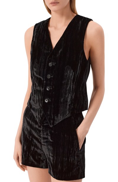 Бархатный жилет ANN DEMEULEMEESTER черного цвета по цене 127500 руб., арт. B0013555/FA710, фото 3 Бархатный жилет ANN DEMEULEMEESTER, арт. B0013555/FA710, фото 3