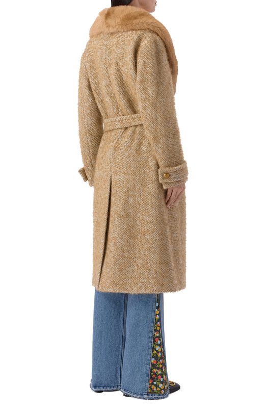 Шерстяное пальто Valentino 8B3CA855/9WH Бежевый  8B3CA855/9WH Фото 4