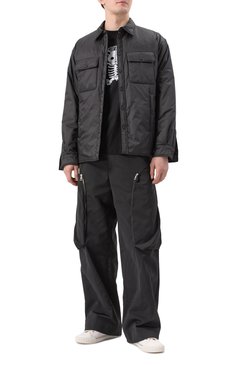 Мужская утепленная куртка-рубашка DSQUARED2 черного цвета, арт. S74DM0907/S54981 | Фото 2 (Материал сплава: Проставлено; Драгоценные камни: Проставлено; Длина (верхняя одежда): Короткие; Рукава: Длинные; Мужское Кросс-КТ: Куртка-рубашка; Стили: Кэжуэл; Материал внешний: Синтетический материал)