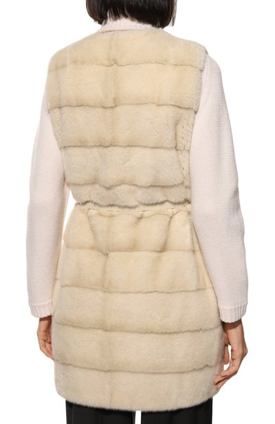 Жилет из меха норки LORO PIANA бежевого цвета по цене 1950000 руб., арт. FAE6329, фото 4 Жилет из меха норки LORO PIANA, арт. FAE6329, фото 4