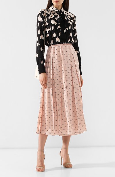Шелковая юбка VALENTINO розового цвета по цене 299500 руб., арт. SB3RA4W04NJ, фото 2 Шелковая юбка VALENTINO, арт. SB3RA4W04NJ, фото 2