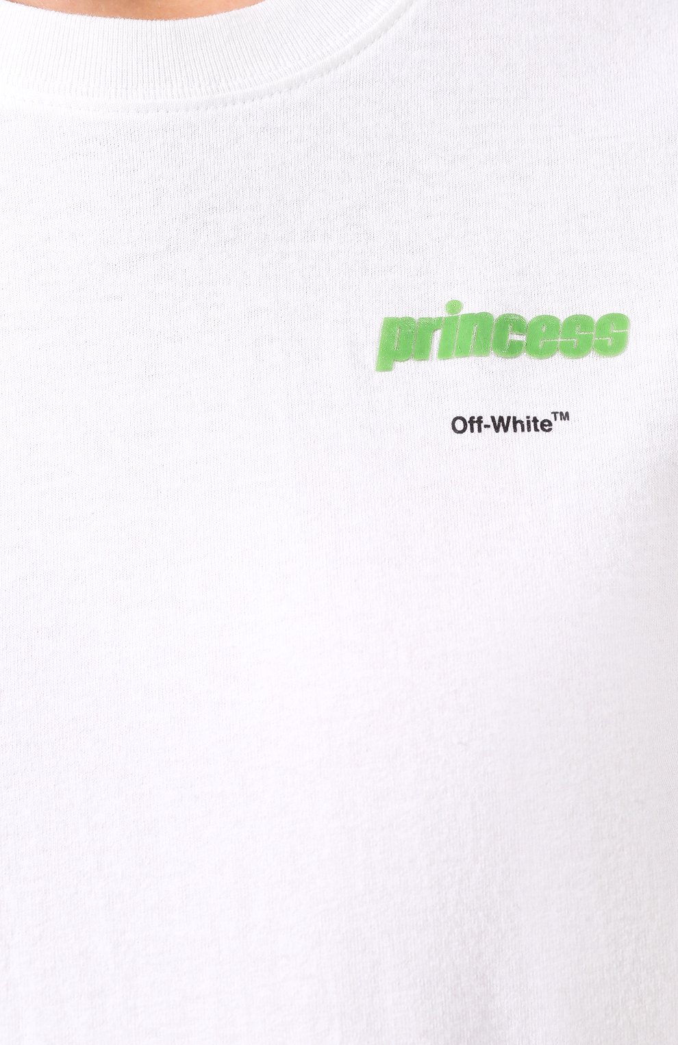 Хлопковая футболка OFF-WHITE белого цвета по цене 26200 руб., арт. 0WAA049R20B071010141, фото 5 Хлопковая футболка OFF-WHITE, арт. 0WAA049R20B071010141, фото 5