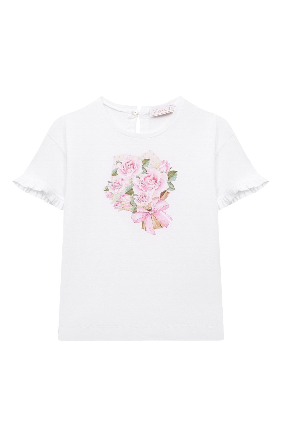 Хлопковый топ MONNALISA белого цвета по цене 7425 руб., арт. 39A611, фото 1 Хлопковый топ MONNALISA, арт. 39A611, фото 1
