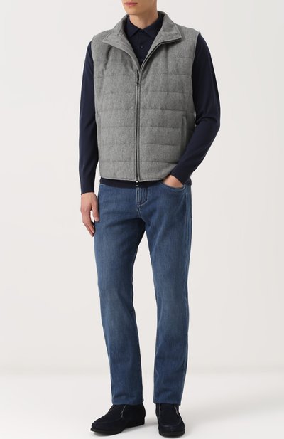 Утепленный кашемировый жилет на молнии с меховой отделкой воротника LORO PIANA, арт. FAG5100, фото 3