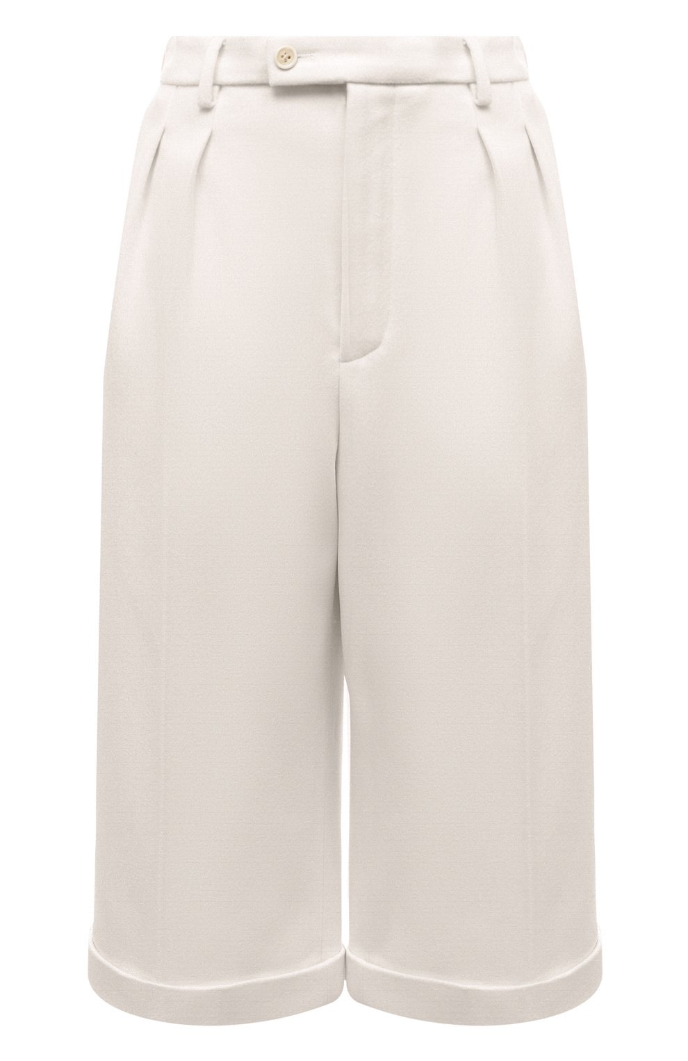 Шорты из шерсти и кашемира SAINT LAURENT белого цвета по цене 120500 руб., арт. 640224/Y3B45, фото 1 Шорты из шерсти и кашемира SAINT LAURENT, арт. 640224/Y3B45, фото 1
