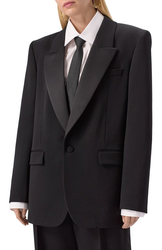 Шерстяной жакет Saint Laurent 818718/Y7E63 Чёрный  818718/Y7E63 Фото 3