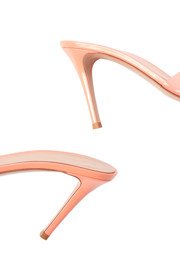 Женские мюли elle 85 GIANVITO ROSSI  цвета, арт. G11050.85RIC.GSVTRPC | Фото 7 (Подошва: Плоская; Каблук тип: Шпилька; Каблук высота: Высокий; Материал внешний: Экокожа; Автоматизация состава: Проставлено; Автоматизация ТО: Проставлено)