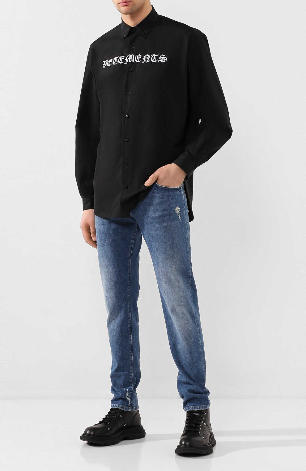 Хлопковая рубашка VETEMENTS, арт. SS20SH285 1006/M, фото 6