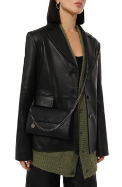 Женская сумка falabella mini STELLA MCCARTNEY черного цвета, арт. 581238/W9132 | Фото 2 (Размер: mini; Ремень/цепочка: На ремешке; Сумки-технические: Сумки через плечо; Материал: Текстиль; Материал сплава: Проставлено; Драгоценные камни: Проставлено)