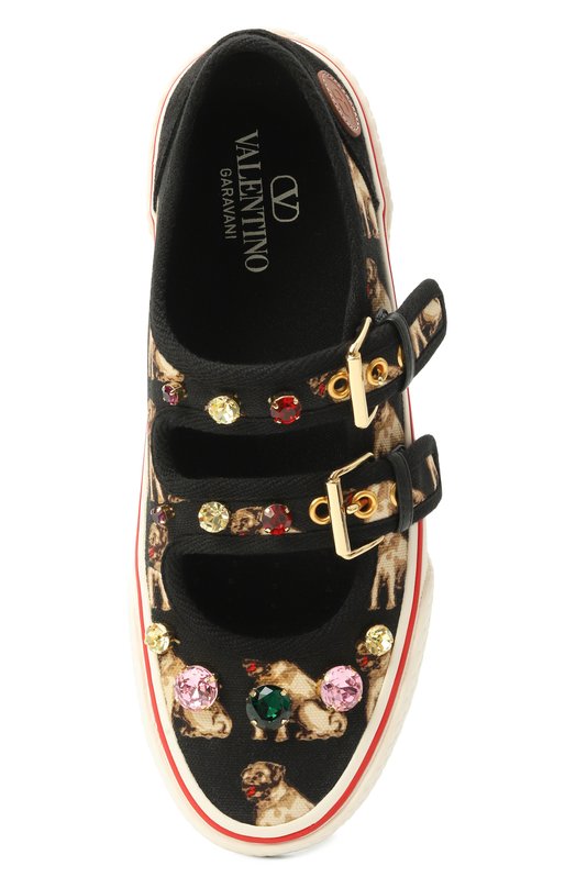 Текстильные кеды Dollyboard Valentino 7W2S0LH6/FEB Чёрный  7W2S0LH6/FEB Фото 6