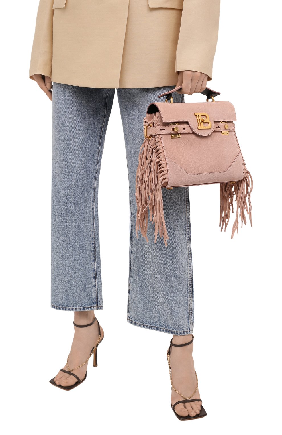 Сумка buzz 23 BALMAIN светло-розового цвета по цене 222500 руб., арт. WN1DB534/LCRF, фото 2 Сумка buzz 23 BALMAIN, арт. WN1DB534/LCRF, фото 2