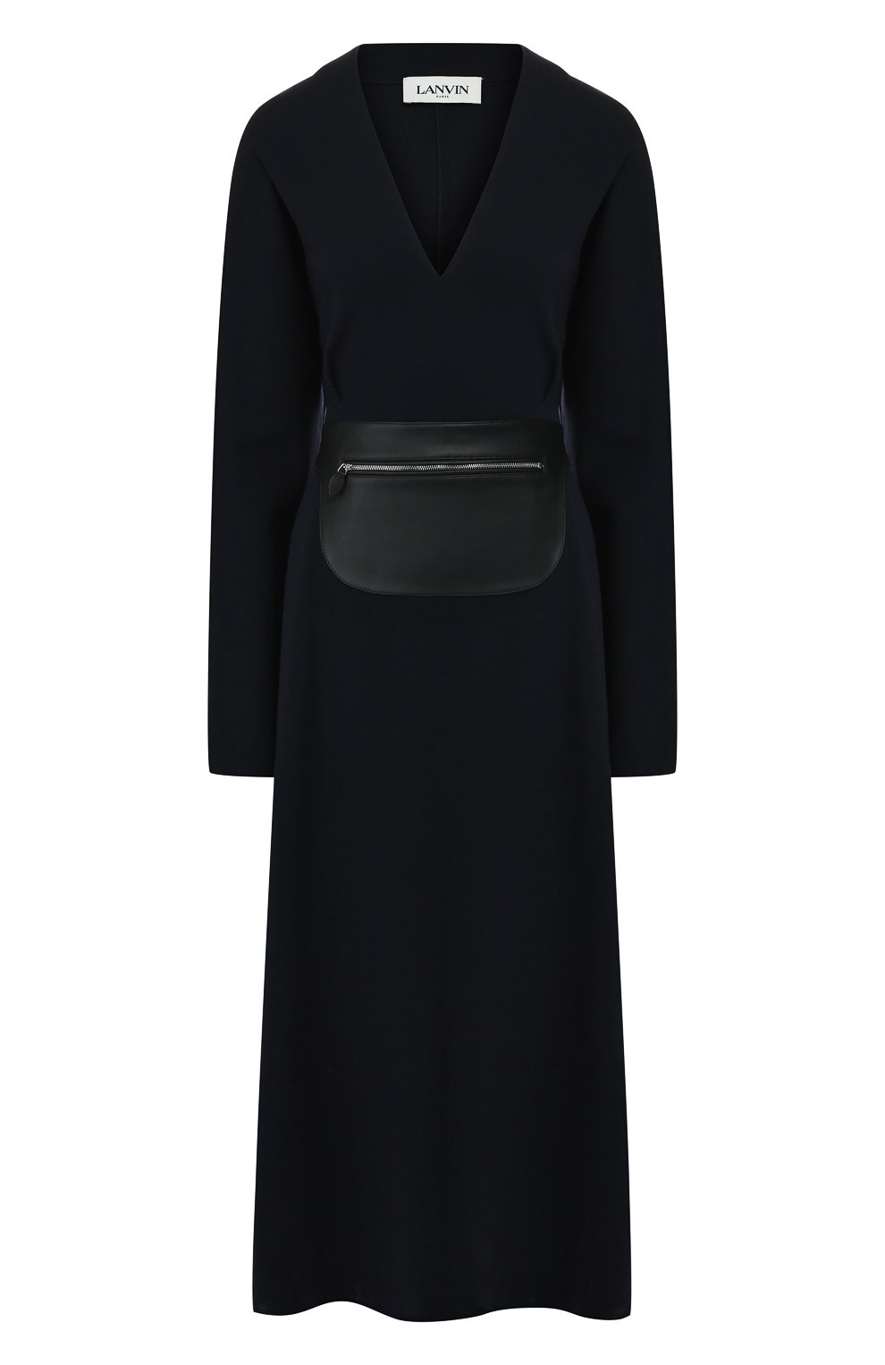 Шерстяное платье LANVIN темно-синего цвета по цене 209000 руб., арт. RW-DR358K-2414-H19, фото 1 Шерстяное платье LANVIN, арт. RW-DR358K-2414-H19, фото 1