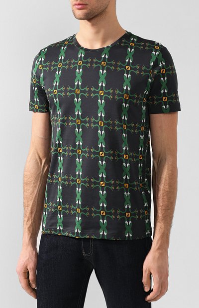 Хлопковая футболка FENDI, арт. FAF532 A793, фото 3