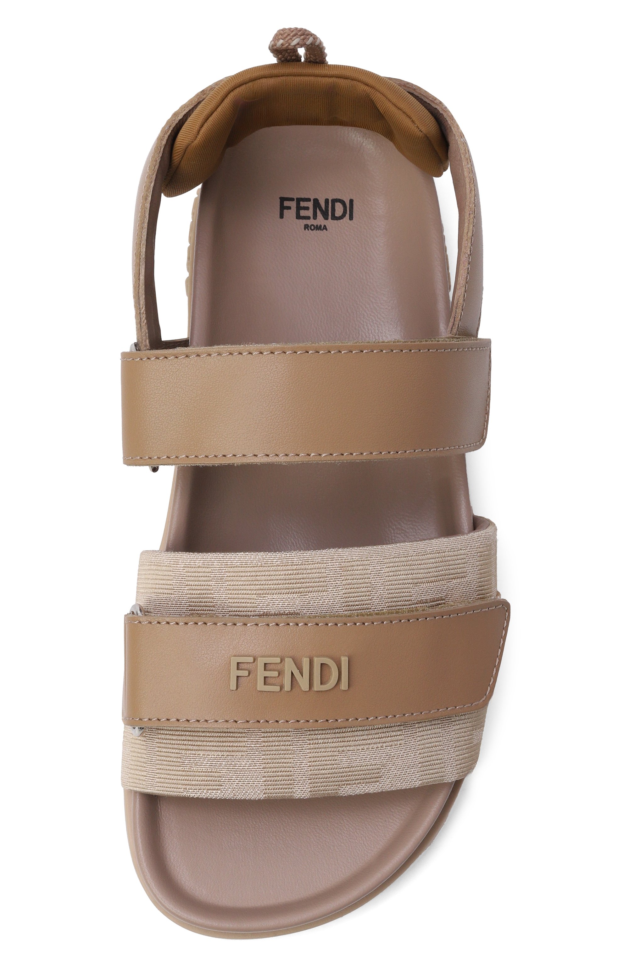 Кожаные сандалии FENDI бежевого цвета по цене 49950 руб., арт. JMR554/AWK4_001, фото 4 Кожаные сандалии FENDI, арт. JMR554/AWK4_001, фото 4