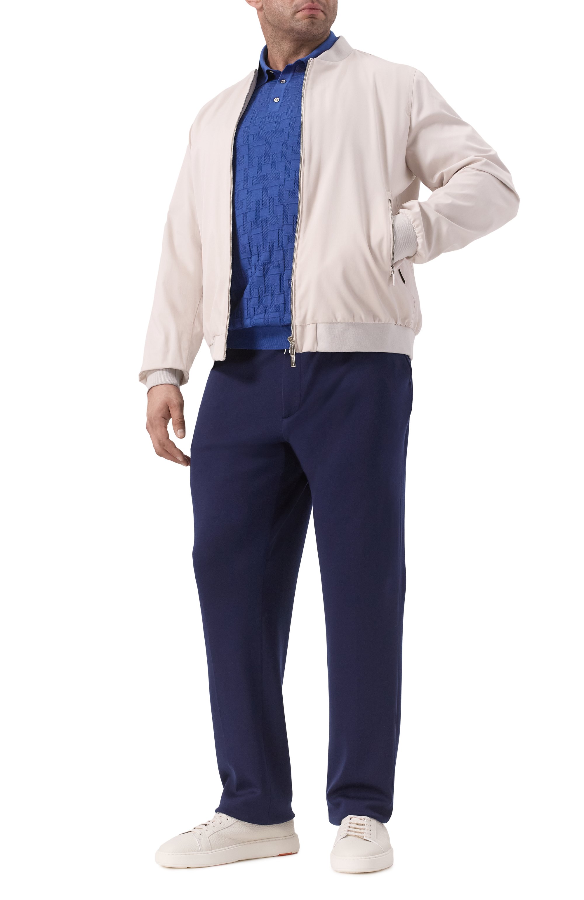 Бомбер из хлопка и шелка sorano-si MOORER светло-бежевого цвета по цене 239000 руб., арт. S0RAN0, фото 2 Бомбер из хлопка и шелка sorano-si MOORER, арт. S0RAN0, фото 2