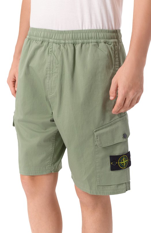 Хлопковые шорты Stone Island K1S15L100L03S0012 Зелёный  K1S15L100L03S0012 Фото 3