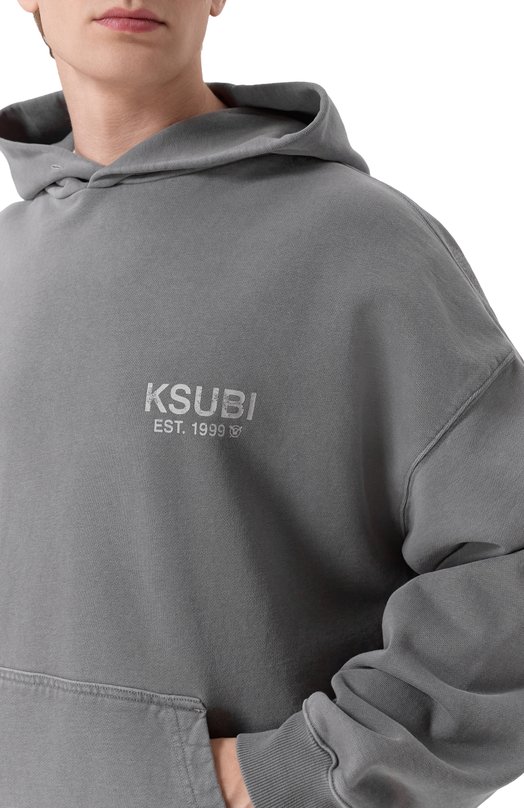 Хлопковое худи Ksubi MFA25FL003 Серый  MFA25FL003 Фото 5