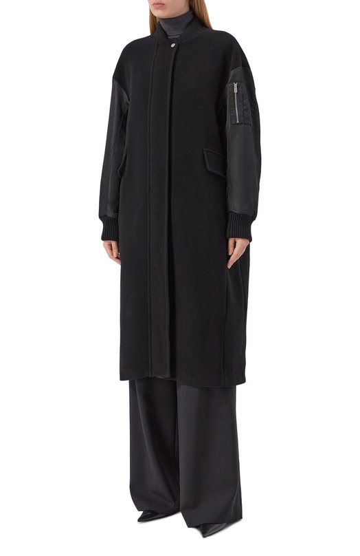 Шерстяное пальто Pinko 105640/A2SL Чёрный  105640/A2SL Фото 3