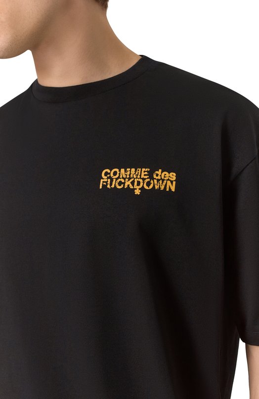 Хлопковая футболка Comme des Fuckdown CFABM01592 Чёрный  CFABM01592 Фото 5