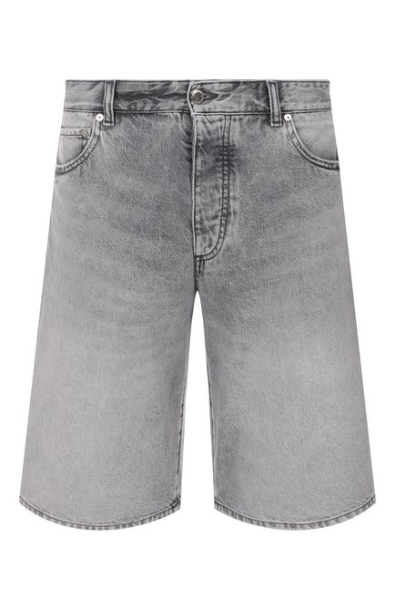 Мужские джинсовые шорты ICON DENIM LA серого цвета, арт. B0BBY/ID873 | Фото 1 (Материал внешний: Хлопок; Автоматизация ТО: Проставлено; Длина Шорты М: До колена; Автоматизация состава: Проставлено)