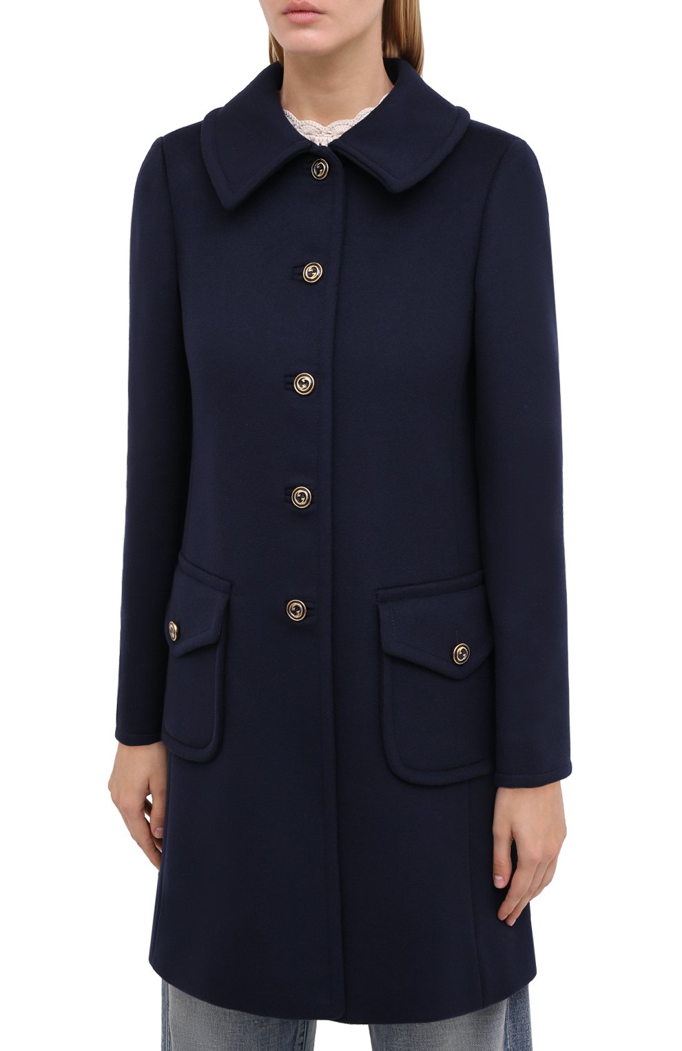 Шерстяное пальто GUCCI темно-синего цвета по цене 285120 руб., арт. 626300/ZHW03, фото 3 Шерстяное пальто GUCCI, арт. 626300/ZHW03, фото 3