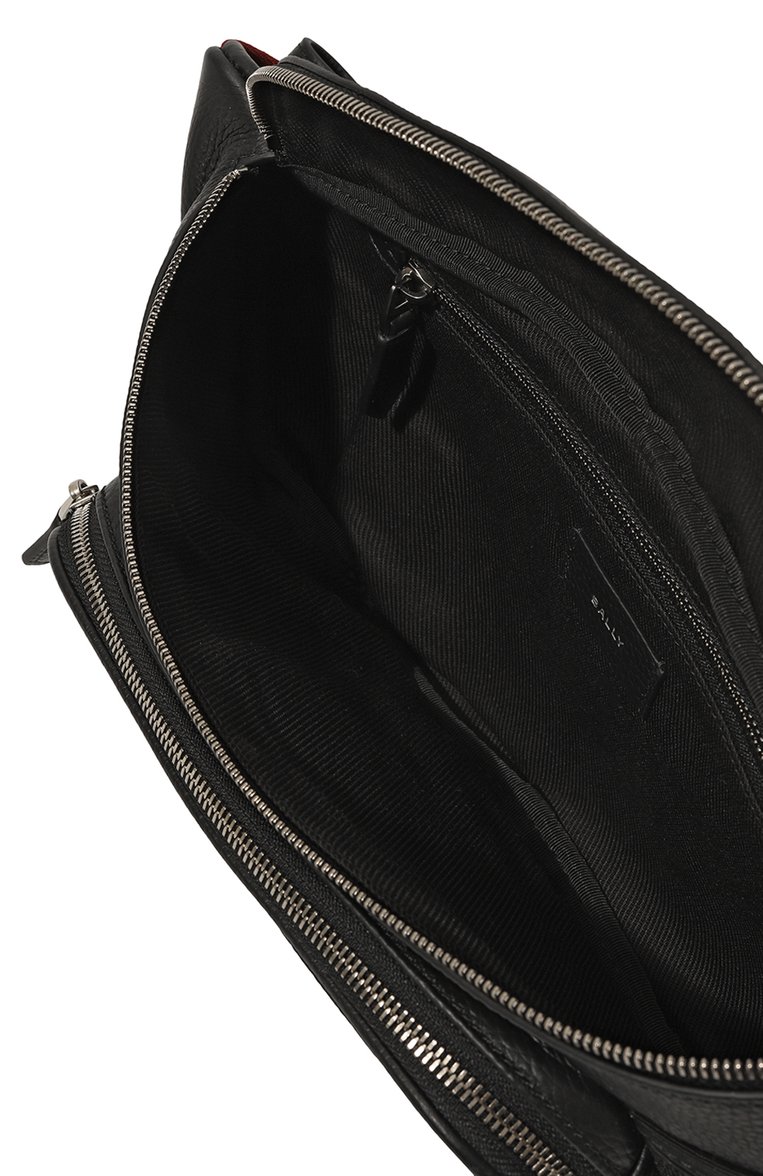Мужская кожаная поясная сумка BALLY черного цвета, арт. MAS01W/VT397 | Фото 5 (Размер: large; Материал: Натуральная кожа; Ремень/цепочка: На ремешке; Стили: Классический; Случай: Повседневный)