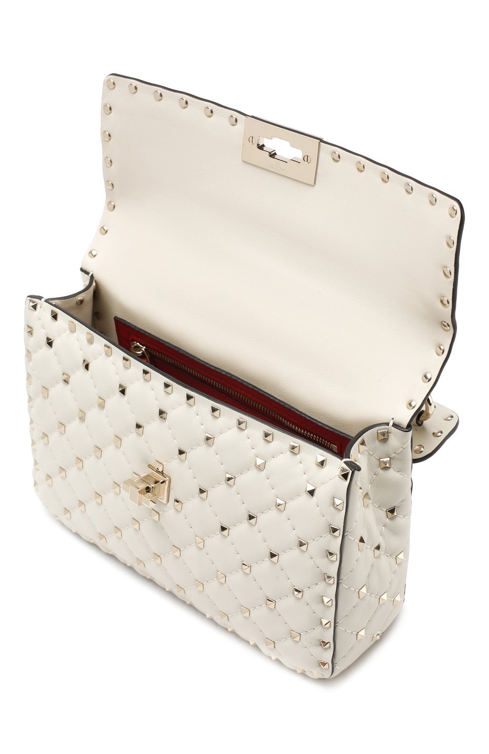 Сумка rockstud spike medium VALENTINO кремового цвета по цене 334500 руб., арт. RW2B0122/NAP, фото 4 Сумка rockstud spike medium VALENTINO, арт. RW2B0122/NAP, фото 4